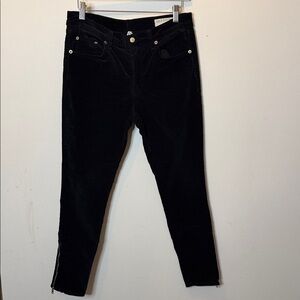 rag & bone Black Velvet Skinny Jeans